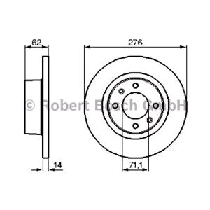 Brake Discs, Bosch Rear Axle Brake Discs (Pair)   Diameter: 276mm   0986478981, Bosch