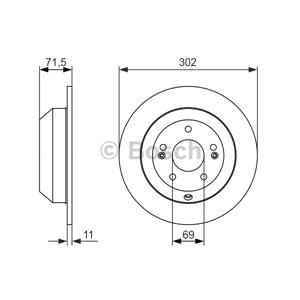 Brake Discs, Bosch Rear Axle Brake Discs (Pair)   Diameter: 302mm   0986479081, Bosch