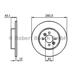 Brake Discs, Bosch Rear Axle Brake Discs (Pair)   Diameter: 61mm   0986479195, Bosch