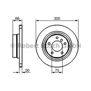 Brake Discs, Bosch Rear Axle Brake Discs (Pair)   Diameter: 300mm, Bosch