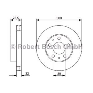 Brake Discs, Bosch Front Axle Brake Discs (Pair)   Diameter: 300mm   0986479315, Bosch