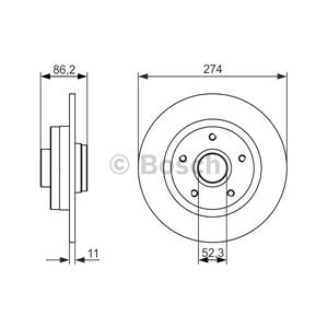 Brake Discs, Bosch Rear Axle Brake Discs (Pair)   Diameter: 274mm   0986479682, Bosch