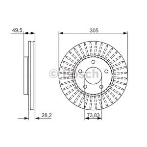Brake Discs, Bosch Front Axle Brake Discs (Pair)   Diameter: 325mm   0986479698, Bosch