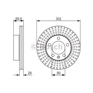 Brake Discs, Bosch Front Axle Brake Discs (Pair)   Diameter: 302mm   0986479716, Bosch