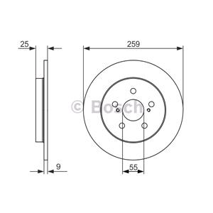 Brake Discs, Bosch Rear Axle Brake Discs (Pair)   Diameter: 259mm   0986479721, Bosch