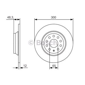 Brake Discs, Bosch Rear Axle Brake Discs (Pair)   Diameter: 300mm   0986479A84, Bosch