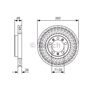 Brake Discs, Bosch Front Axle Brake Discs (Pair)   Diameter: 283mm   0986479C33, Bosch