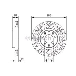 Brake Discs, Bosch Front Axle Brake Discs (Pair)   Diameter: 283mm   0986479C35, Bosch