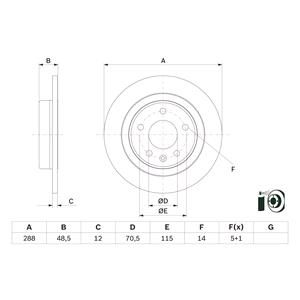 Brake Discs, Bosch Rear Axle Brake Discs (Pair)   Diameter: 288mm   0986479F83, Bosch