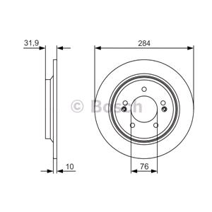 Brake Discs, Bosch Rear Axle Brake Discs (Pair)   Diameter: 284mm   0986479V09, Bosch