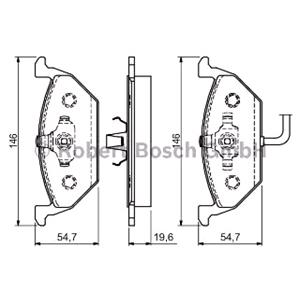 Brake Pads, Bosch Front Brake Pads (Full set for Front Axle), Bosch