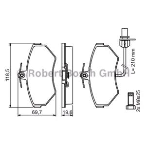 Brake Pads, Bosch Front Brake Pads (Full set for Front Axle)   0986494042, Bosch