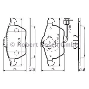 Brake Pads, Bosch Front Brake Pads (Full set for Front Axle)   0986494050, Bosch