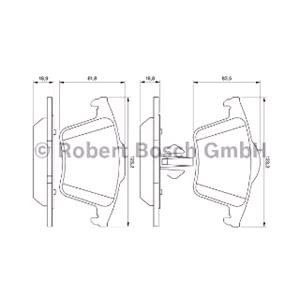 Brake Pads, Bosch Rear Brake Pads (Full set for Rear Axle)   0986494102, Bosch