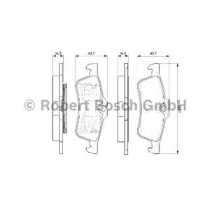 Brake Pads, Bosch Rear Brake Pads (Full set for Rear Axle), Bosch