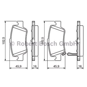 Brake Pads, Bosch Rear Brake Pads (Full set for Rear Axle)   0986494182, Bosch