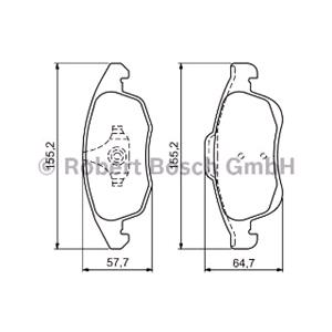 Brake Pads, Bosch Front Brake Pads (Full set for Front Axle)   0986494235, Bosch