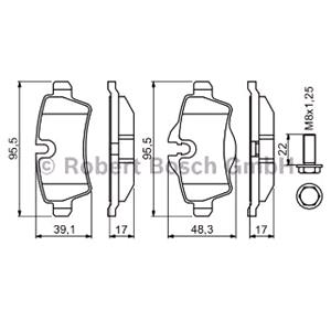 Brake Pads, Bosch Rear Brake Pads (Full set for Rear Axle)   0986494242, Bosch