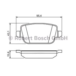 Brake Pads, Bosch Rear Brake Pads (Full set for Rear Axle)   0986494247, Bosch