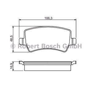 Brake Pads, Bosch Rear Brake Pads (Full set for Rear Axle)   0986494248, Bosch