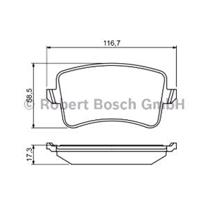 Brake Pads, Bosch Rear Brake Pads (Full set for Rear Axle), Bosch