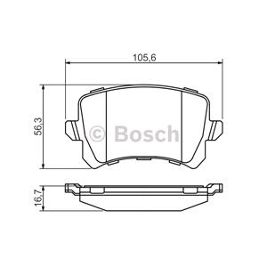 Brake Pads, Bosch Rear Brake Pads (Full set for Rear Axle), Bosch