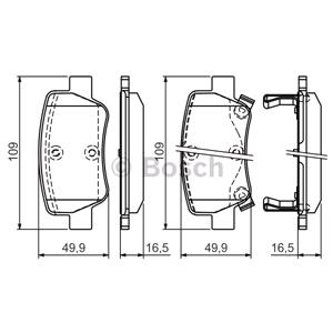 Brake Pads, Bosch Rear Brake Pads (Full set for Rear Axle)   0986494403, Bosch