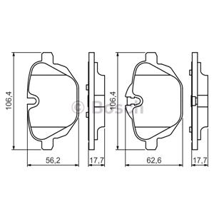 Brake Pads, Bosch Rear Brake Pads (Full set for Rear Axle)   0986494432, Bosch