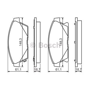 Brake Pads, Bosch Front Brake Pads (Full set for Front Axle)   0986494434, Bosch