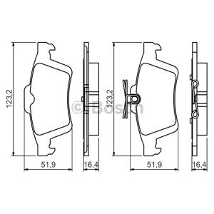 Brake Pads, Bosch Rear Brake Pads (Full set for Rear Axle)   0986494528, Bosch