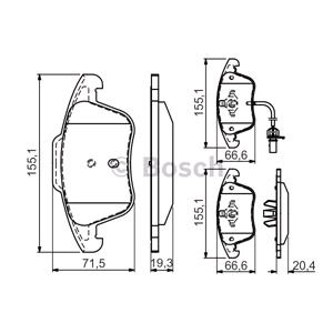 Brake Pads, Bosch Front Brake Pads (Full set for Front Axle), Bosch