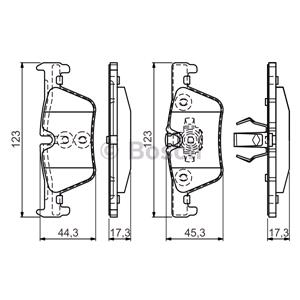 Brake Pads, Bosch Rear Brake Pads (Full set for Rear Axle)   0986494554, Bosch