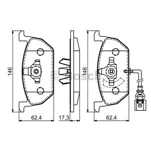 Brake Pads, Bosch Front Brake Pads (Full set for Front Axle)   0986494721, Bosch
