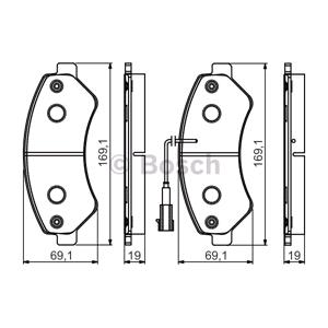 Brake Pads, Bosch Front Brake Pads (Full set for Front Axle)   0986495095, Bosch