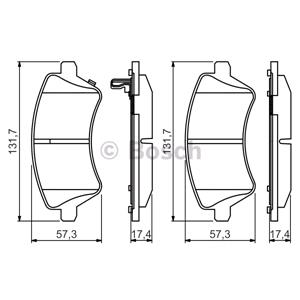 Brake Pads, Bosch Front Brake Pads (Full set for Front Axle)   0986495243, Bosch
