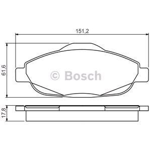 Brake Pads, Bosch Front Brake Pads (Full set for Front Axle)   0986495266, Bosch