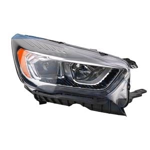 Lights, Right Headlamp (Halogen, Takes H7 / H1 Bulbs, With LED Daytime Running Light, Chrome Bezel, Titanium Models Models, Supplied With Bulbs, Original Equipment) for Ford KUGA 2017 1920, 