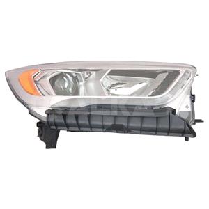 Lights, Right Headlamp (Halogen, Takes H7 / H1 Bulbs, With LED Daytime Running Light, Black Bezel, ST Models Models, Supplied With Bulbs, Original Equipment) for Ford KUGA 2017 2020, 