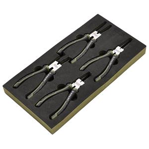 Circlip Pliers, Draper Expert 09930 Circlip Pliers Set in EVA Foam Tray, 180mm (4 Piece), Draper