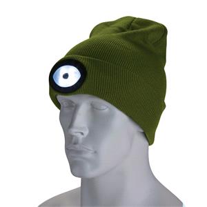Personal Protective Equipment, Draper 10018 Beanie Hat with Rechargeable Torch, One Size, 1W, 100 Lumens, Green, Draper