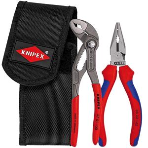 Plier Sets, KNIPEX Mini Pliers Set in Belt Tool Pouch, 1 x 08 22 145, 1 x 87 01 150, Knipex