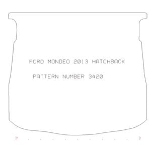 Car Mats, Rubber Tailored Boot Mat in Black for Ford Mondeo Hatchback 2014 Onwards   Hatchback, Boot Mat