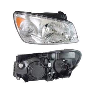 Lights, Right Headlamp (Chrome Bezel, Takes H4 Bulb, Supplied With Motor) for Kia CERATO Saloon 2004 on, 