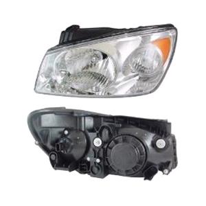 Lights, Left Headlamp (Chrome Bezel, Takes H4 Bulb, Supplied With Motor) for Kia CERATO Saloon 2004 on, 