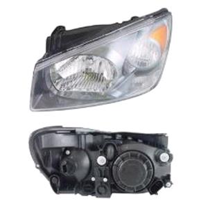 Lights, Left Headlamp (Black Bezel, Takes H4 Bulb, Supplied With Motor) for Kia CERATO 2004 on, 