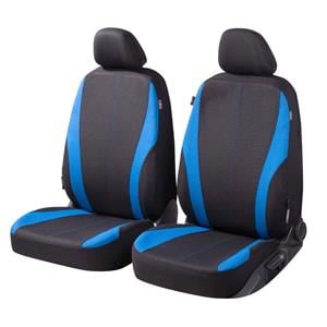 Seat Covers, Walser Basic Zipp It Dundee Front Car Seat Covers with Zip System   Black/ Blue   Audi E TRON 2018 Onwards, Walser