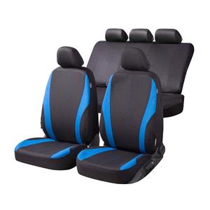 Seat Covers, Walser Basic Zipp It Dundee Car Seat Cover Set with Zip System   Black and Blue, Walser