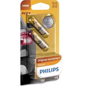 Bulbs   by Bulb Type, Philips Vision 12V H6W BAX9s Bulb   Twin Pack, Philips