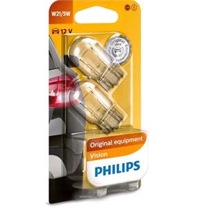 Bulbs   by Bulb Type, Philips Vision 12V W21/5W Large Capless Bulb   Twin Pack, Philips
