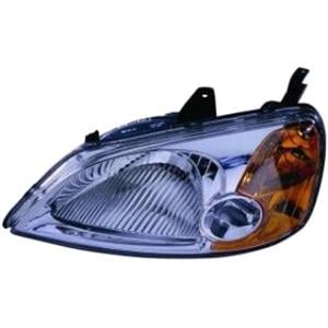 Lights, Left Headlamp (With Amber Indicator, 4 Door Saloon, Electric Adjustment) for Honda CIVIC VII 2001 2003, 